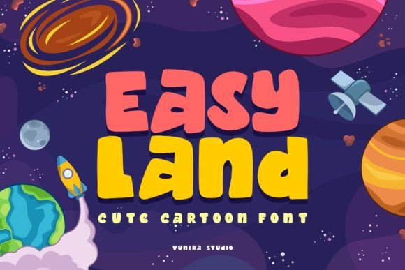 Easy Land: A Playful Display Font for Whimsical Designs