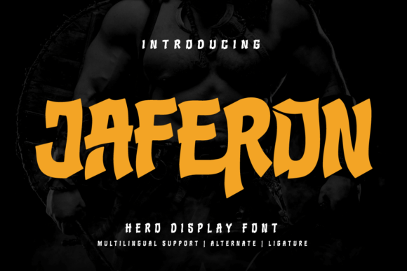Jaferon: A Bold Superhero Display Font for Dynamic Designs