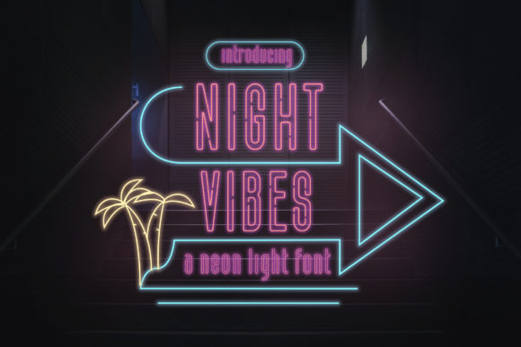 Night Vibes: A Modern Display Font with Neon Glow